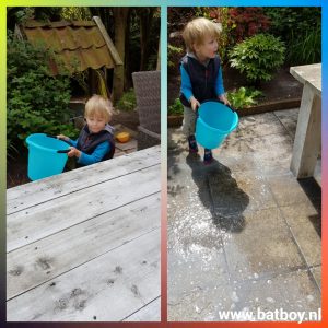 waterballet, schoonmaken, emmertje, water, waterpret, boenen, batboy