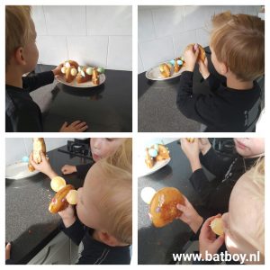 muizen, eierkoek, batboy, diy, smarties, traktatie, kinderen, ufo, snoep, proeven