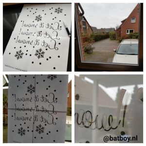 krijtstifttekening, krijtstift, diy, badschuim, batboy, kerst, sneeuw