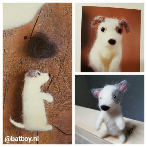 wolvilt, droogvilten, batboy, hondje, prikken, dieren, naald, naalden, diy