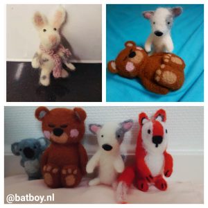 droogvilten, konijntje, konijn, batboy, dieren, beer, koala, vos, prikken, diy