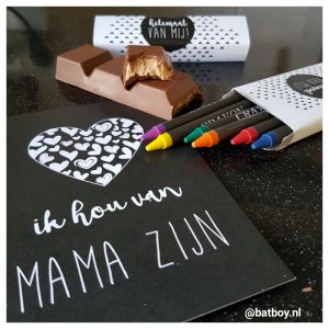 chocolade, mama abc, batboy, zwart wit, mama mijlpaalkaarten