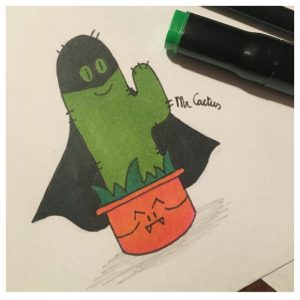 mr. cactus, tekenen, cactus, batboy