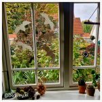 Halloween raamdecoratie, vleermuizen